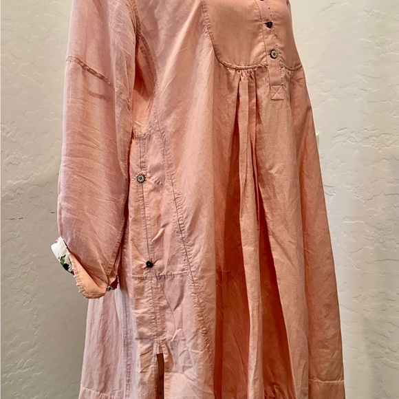 péro Pink Button-Front Shirt Dress - Picture 3 of 14